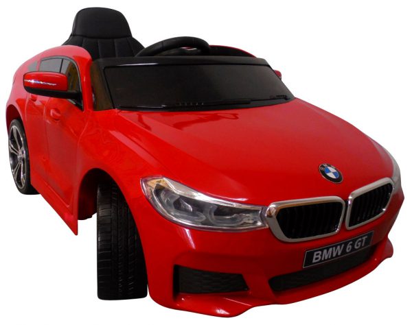 BMW 6GT czerwony Miękkie koła Eva, miękki fotelik, Licencja, Autko na akumulator
