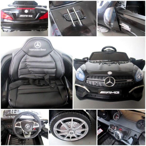 Obrazek produktu Mercedes SL63 czarny Miękkie koła Eva, miękki fotelik, Licencja, Autko na Akumulator
