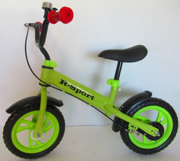 Obrazek produktu Rowerek biegowy zielony R9F R-Sport 12” hamulec, dzwonek, lusterko