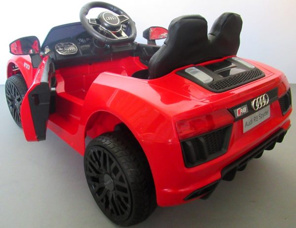 Obrazek produktu AUDI R8 Spyder Czerwony Miękkie koła Eva, miękki fotelik Licencja, Autko na akumulator